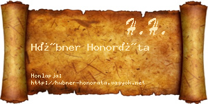 Hübner Honoráta névjegykártya
